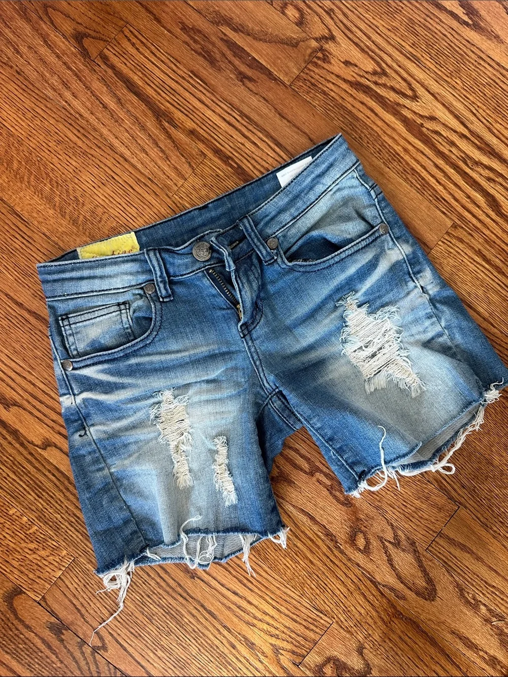 Distressed Blue Denim Women's Shorts